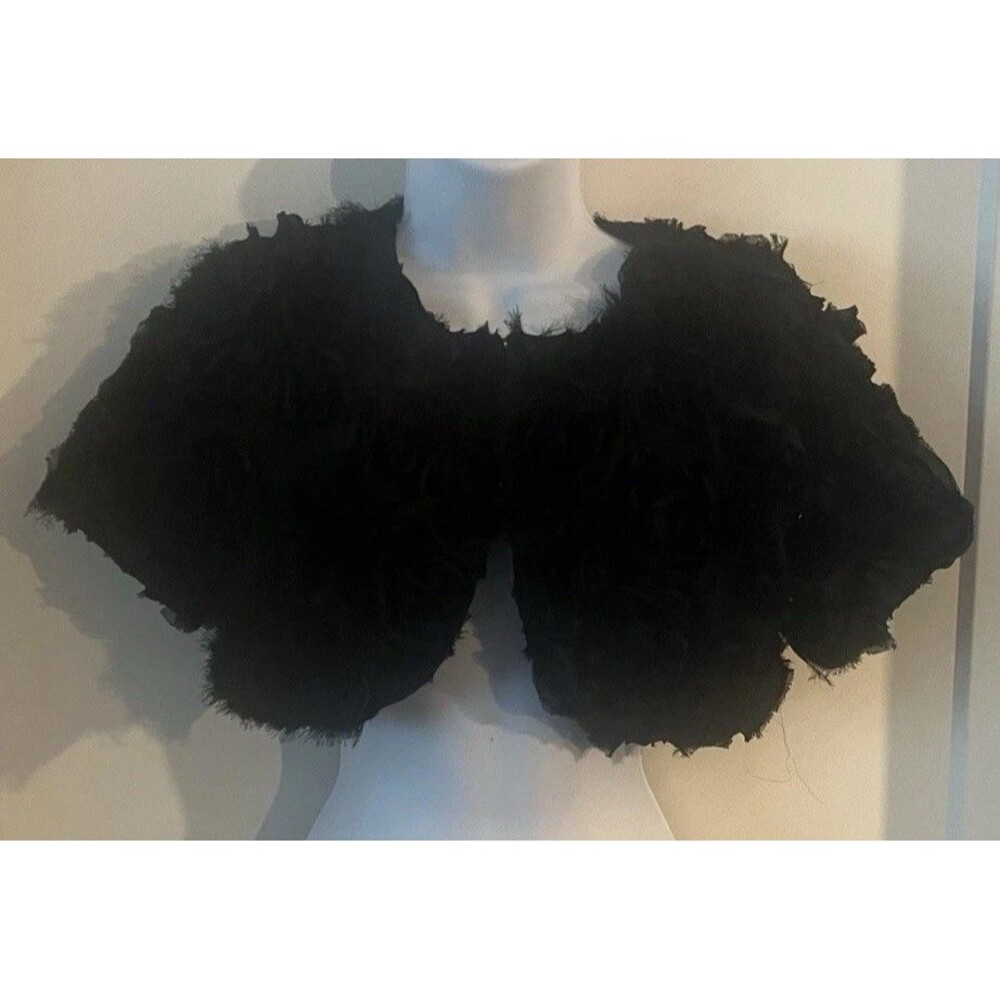 Zarina’s Fashion Atelier Women’s Black 3D Rosette Bolero Caplet Women size L